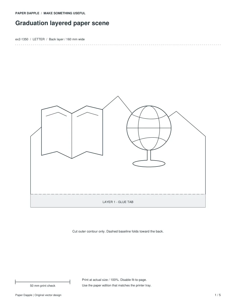 Preview of Graduation layered paper scene