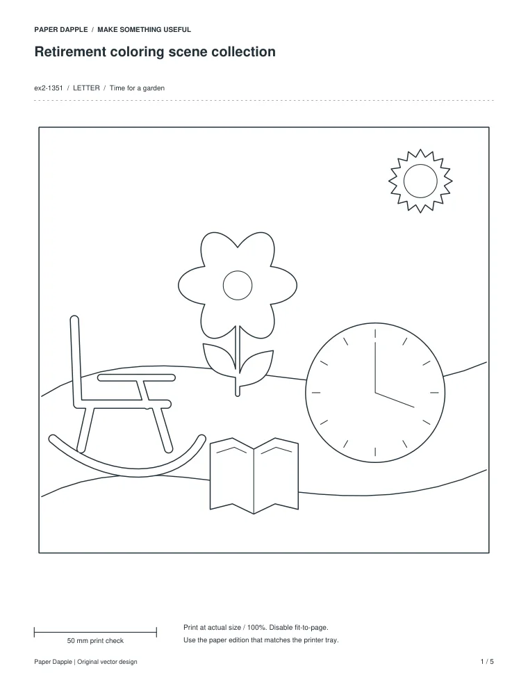 Preview of Retirement coloring scene collection