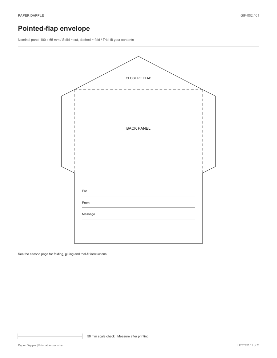 Preview of Pointed-flap envelope
