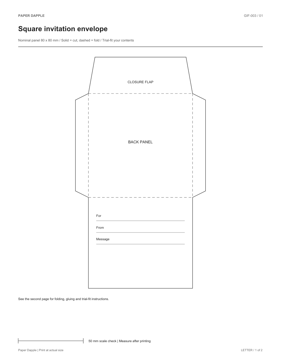 Preview of Square invitation envelope