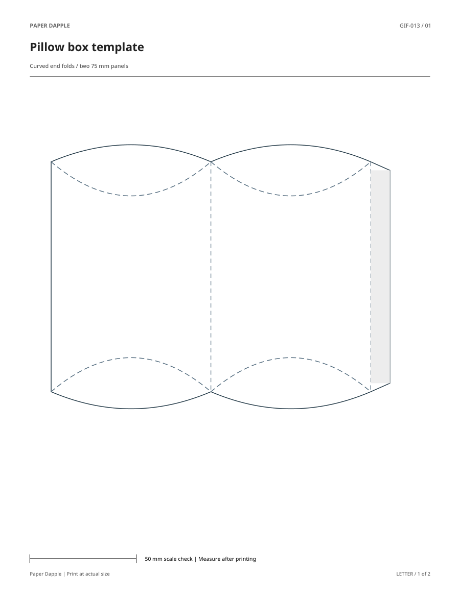 Preview of Pillow box template