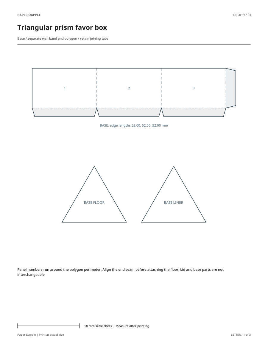 Preview of Triangular prism favor box