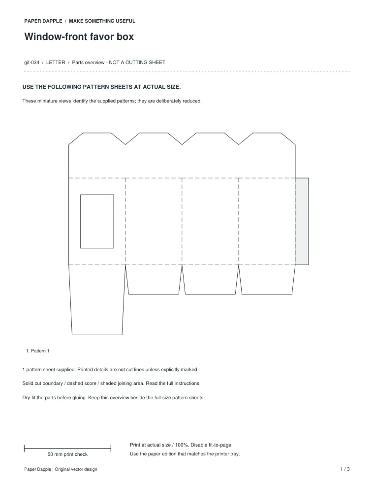 Preview of Window-front favor box