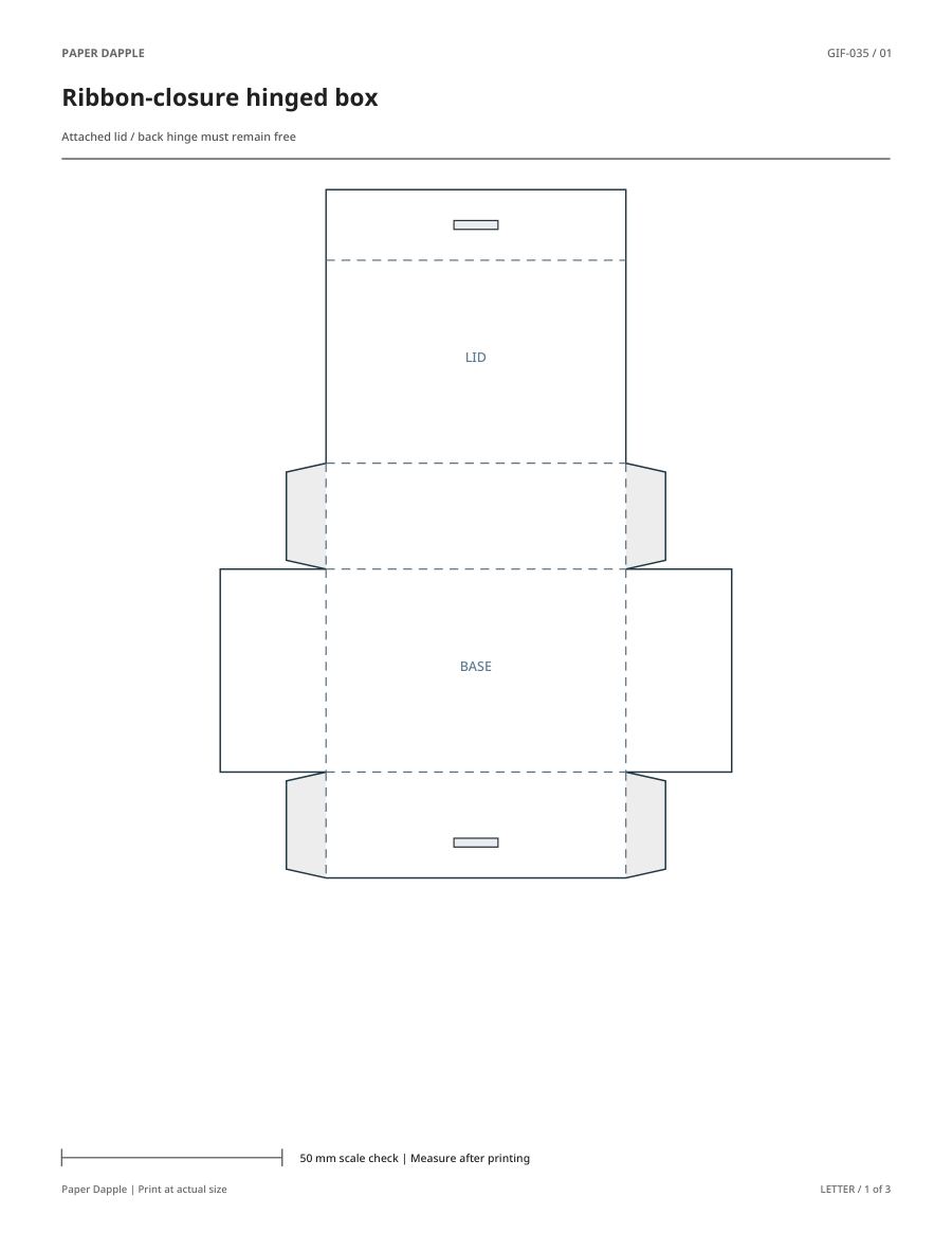 Preview of Ribbon-closure hinged box