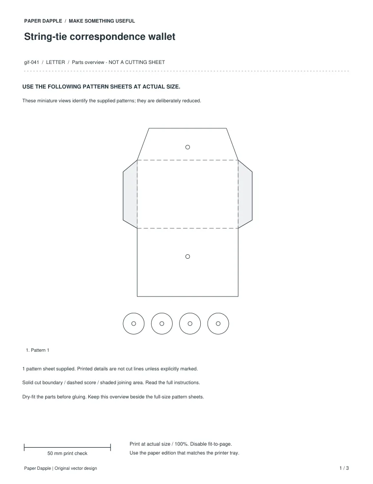 Preview of String-tie correspondence wallet