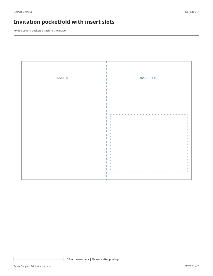 Preview of Invitation pocketfold with insert slots