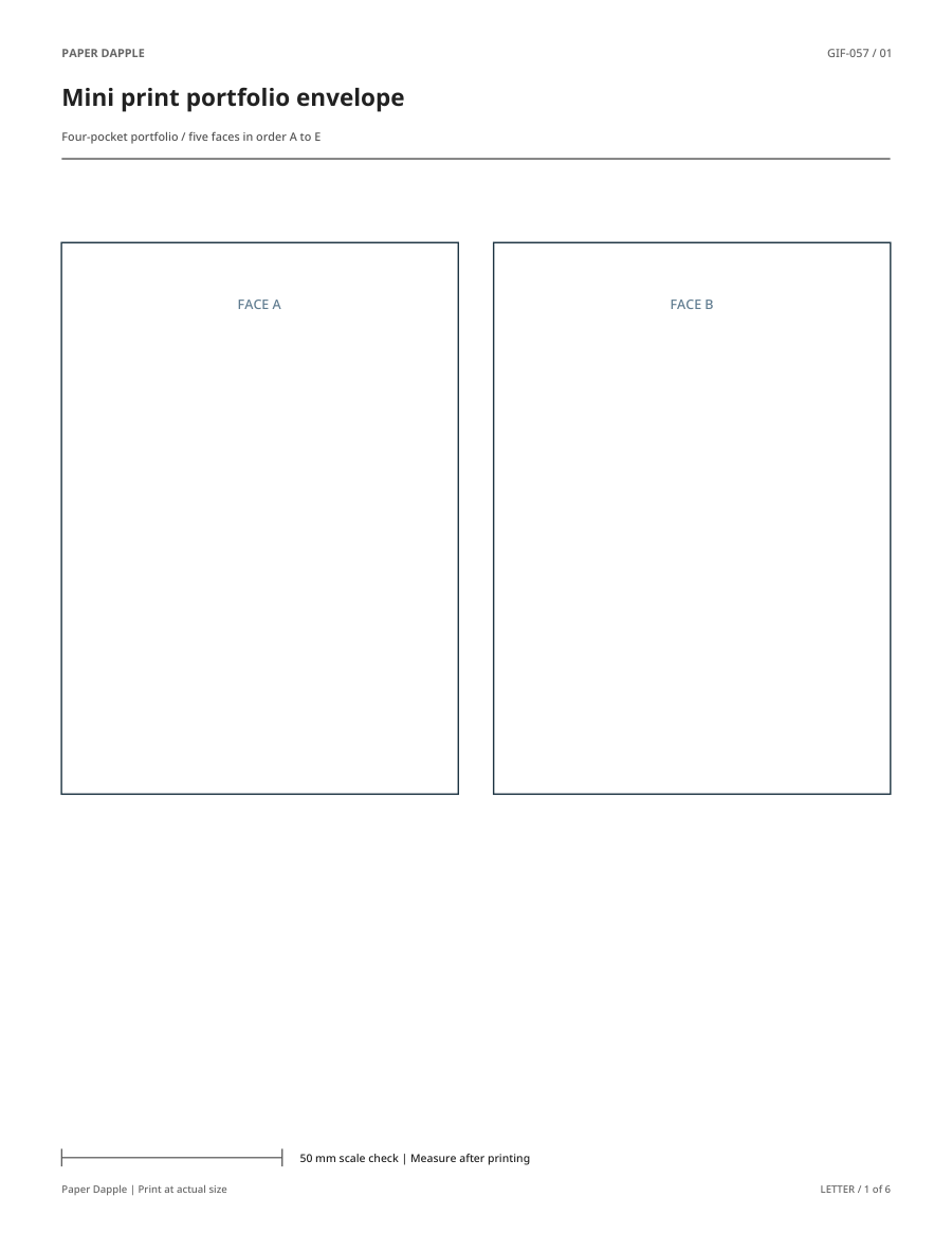 Preview of Mini print portfolio envelope