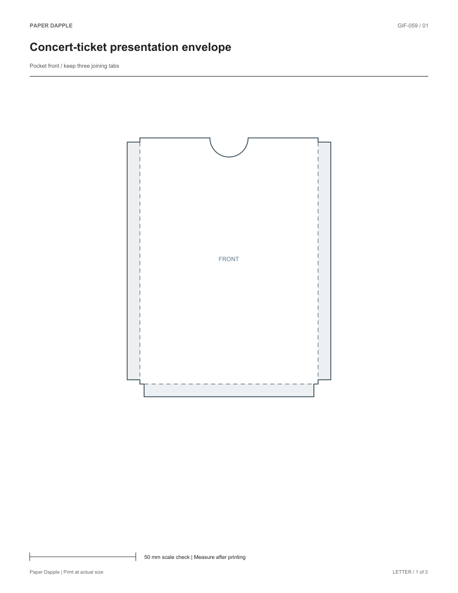 Preview of Slim presentation pocket patterns