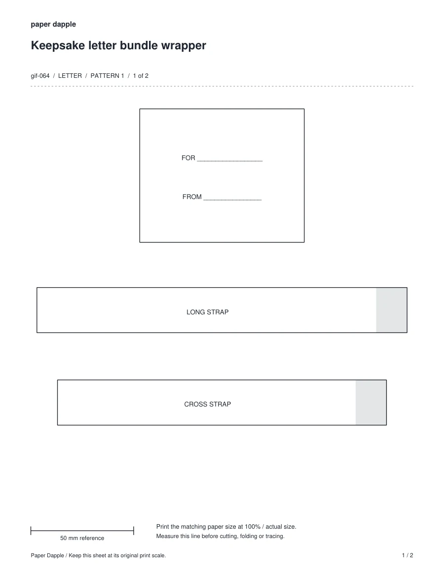 Preview of Keepsake letter bundle wrapper