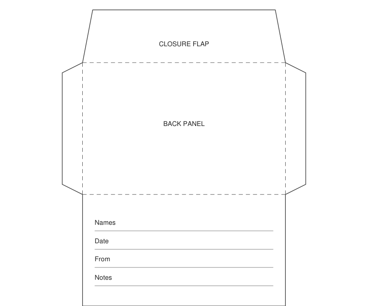 Actual PDF preview of wedding-vow keepsake envelope