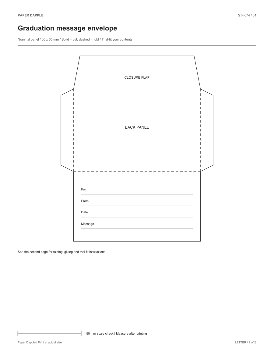 Preview of Graduation message envelope