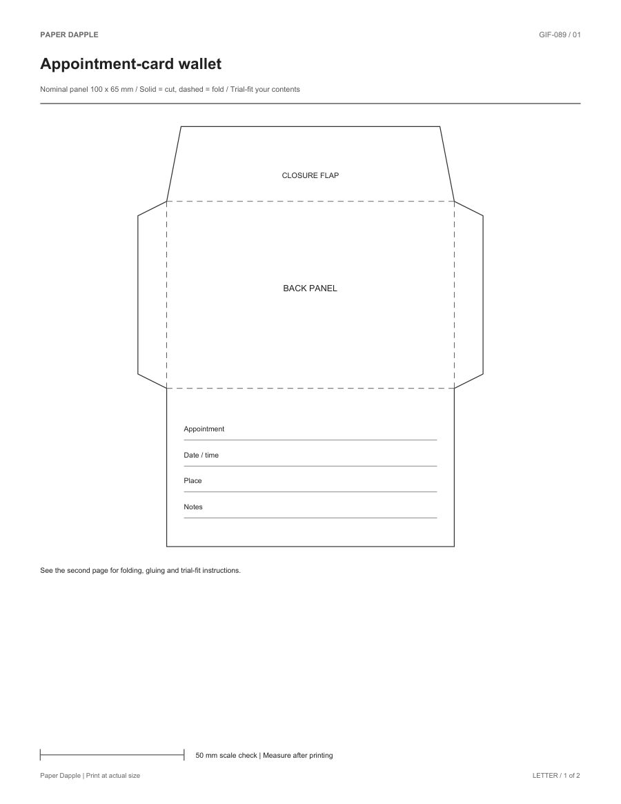 Preview of Appointment-card wallet