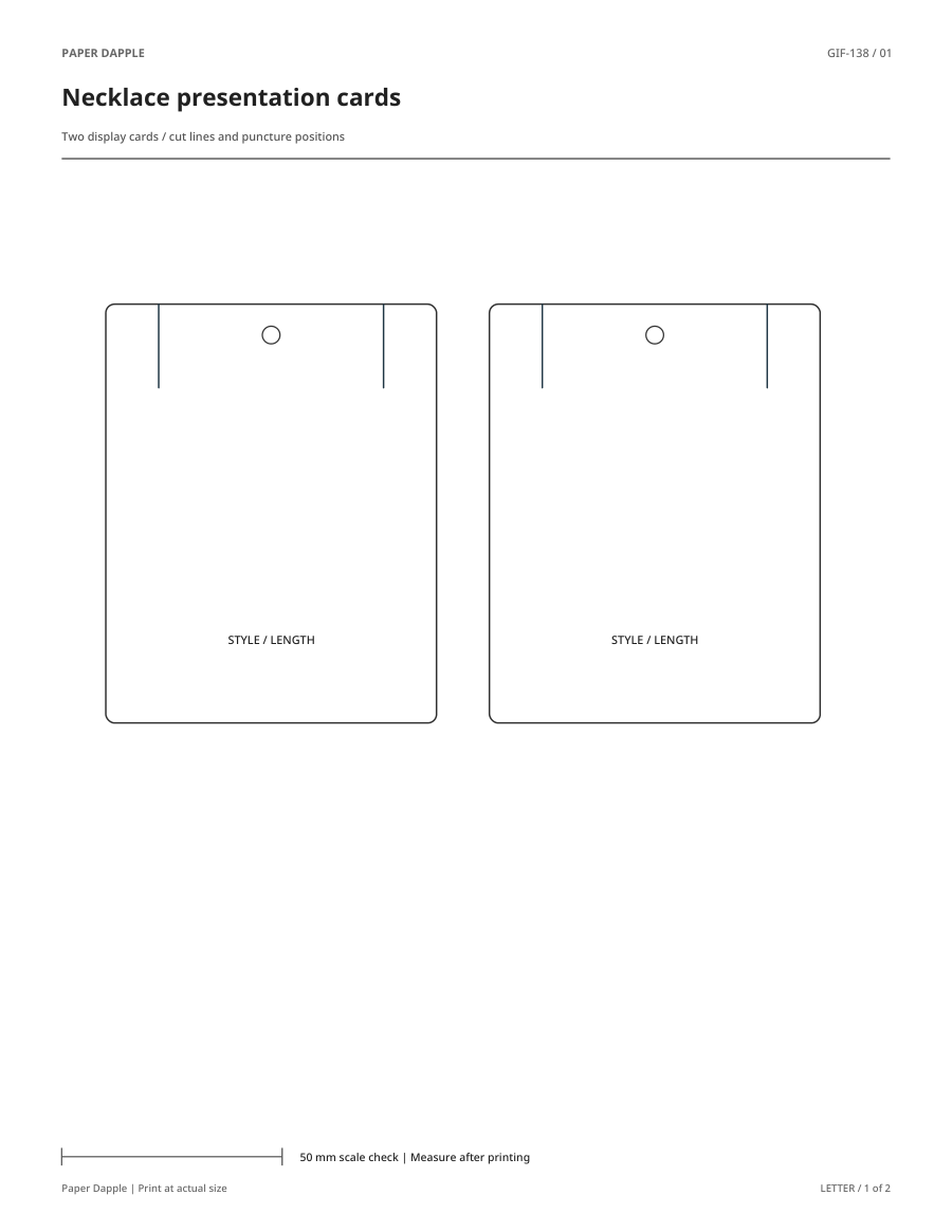 Preview of Necklace presentation cards