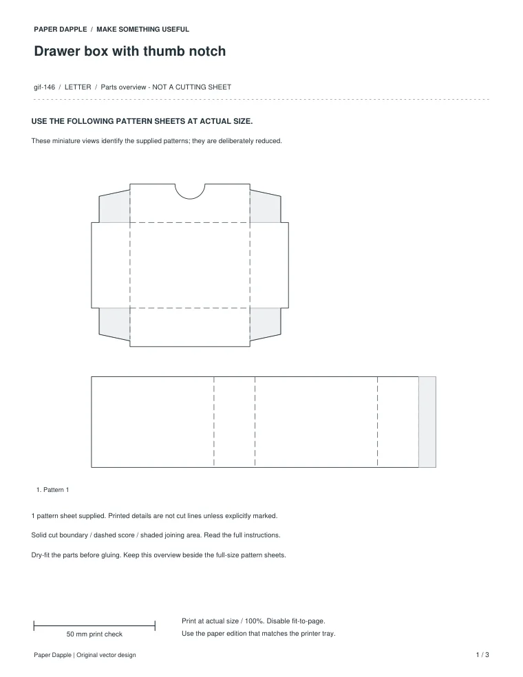 Preview of Drawer box with thumb notch