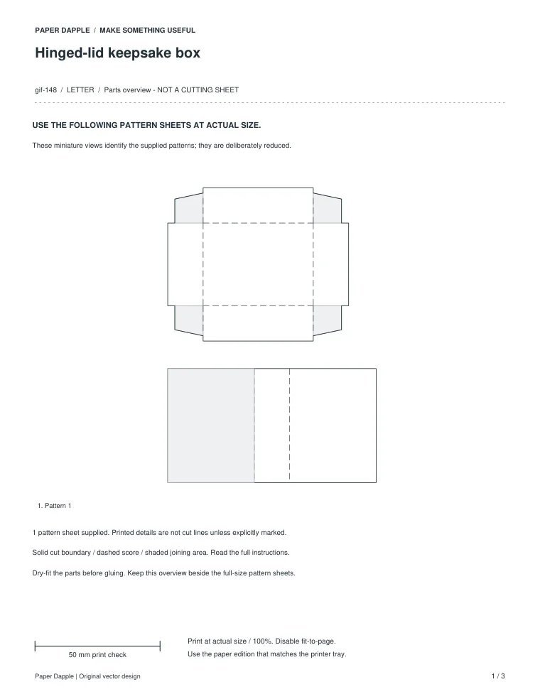 Preview of Hinged-lid keepsake box