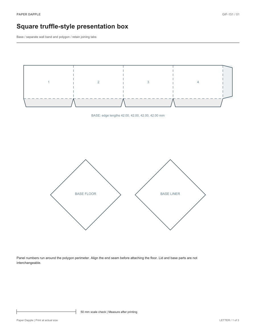 Preview of Square truffle-style presentation box