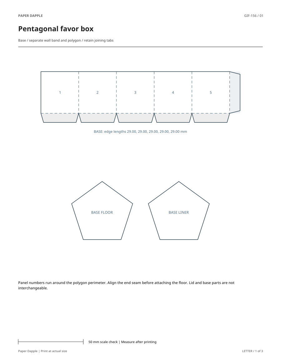Preview of Pentagonal favor box