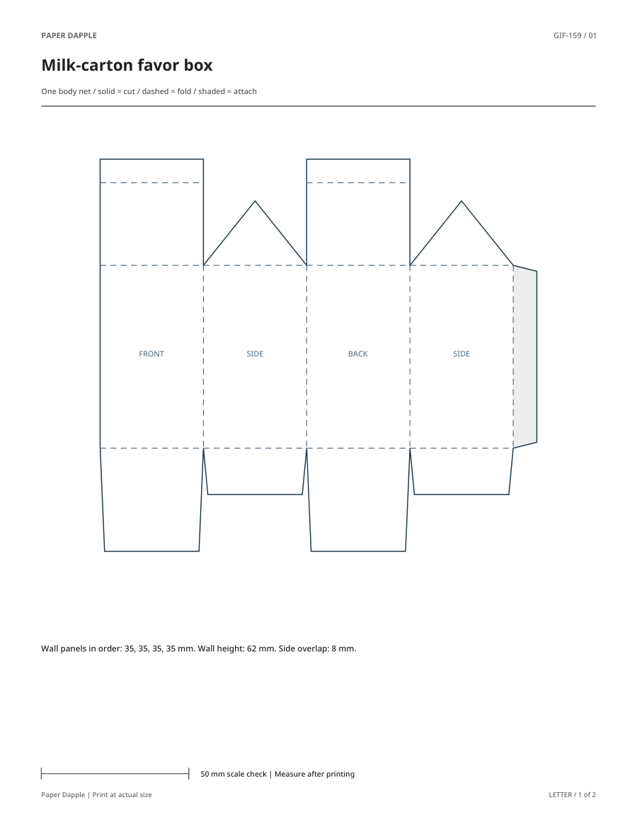 Preview of Milk-carton favor box