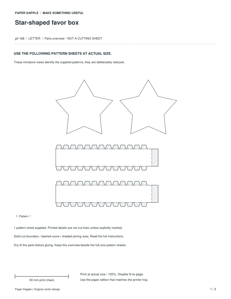 Preview of Star-shaped favor box