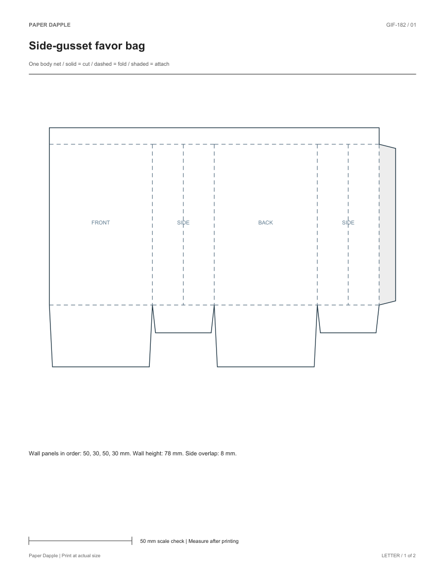 Preview of Side-gusset favor bag