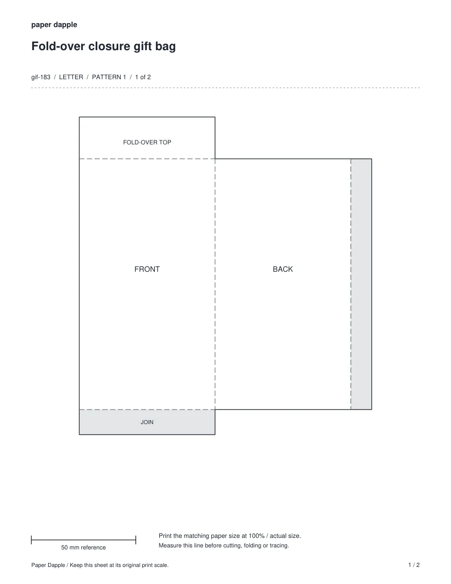 Preview of Fold-over closure gift bag