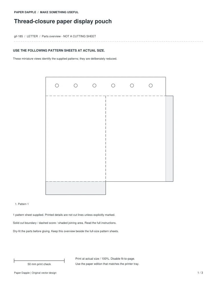 Preview of Thread-closure paper display pouch