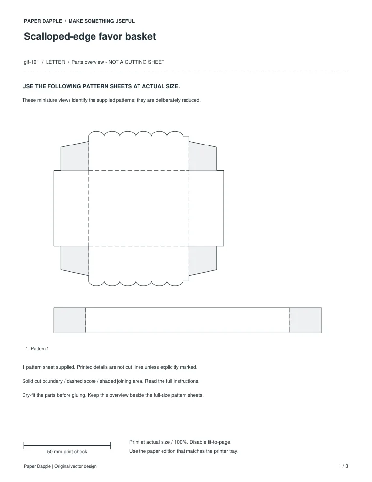 Preview of Scalloped-edge favor basket