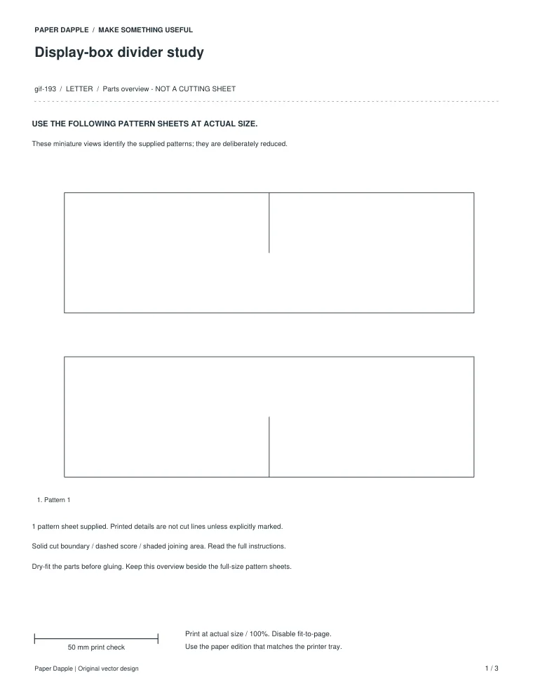 Preview of Display-box divider study