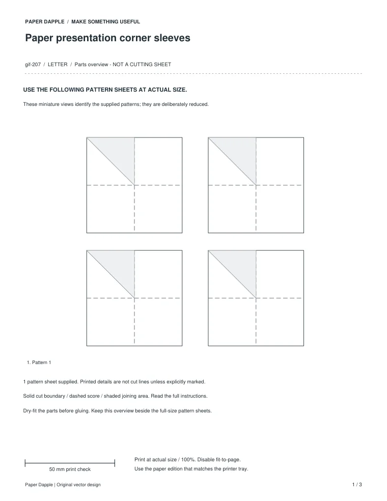 Preview of Paper presentation corner sleeves