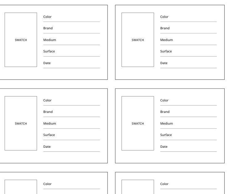 Preview of Paint color swatch cards