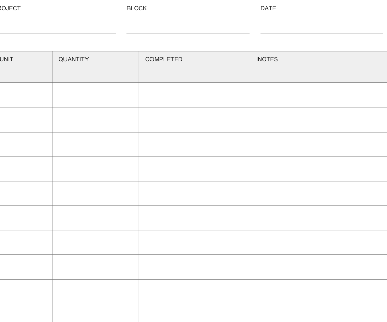 Preview of Quilt block assembly record