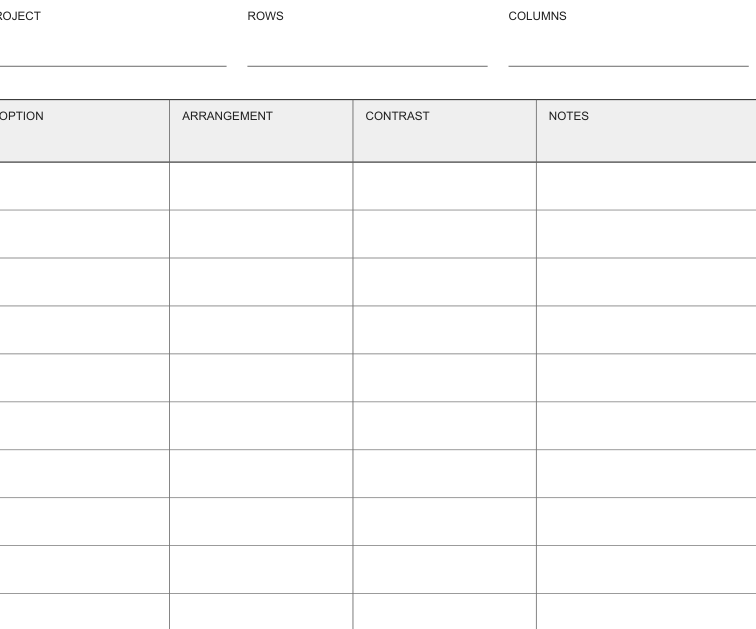 Preview of Quilt layout decision sheet