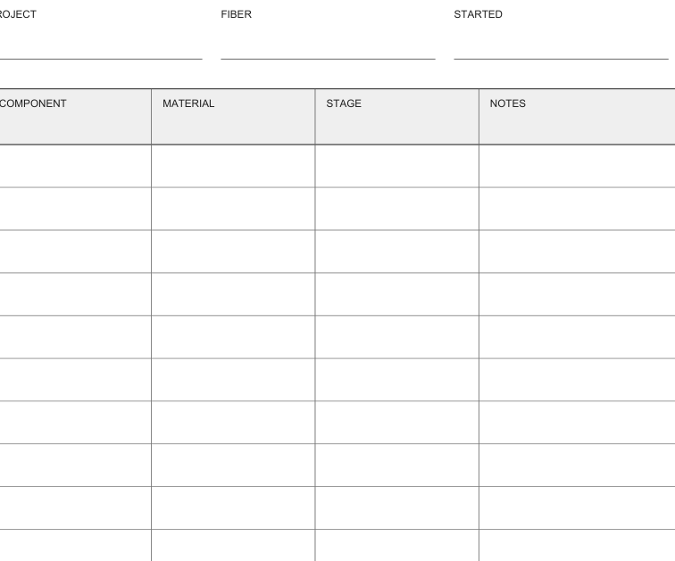 Preview of Needle felting project planner