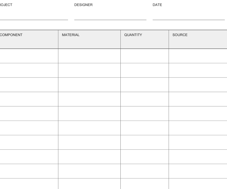 Preview of Jewelry design component list