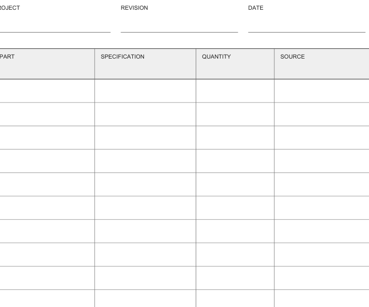 Preview of Electronics project component log