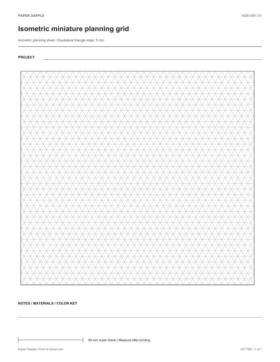 Preview of Isometric miniature planning grid