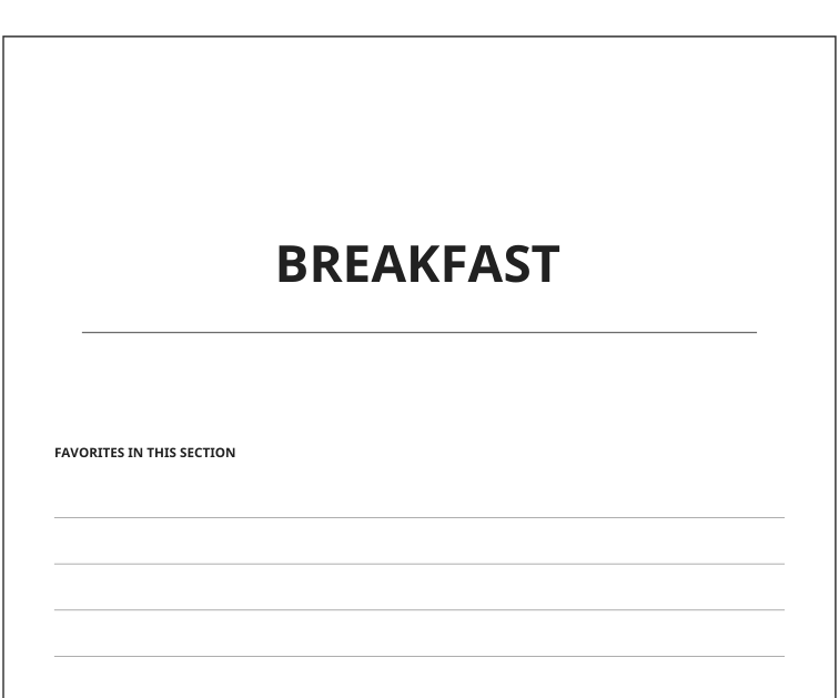 Preview of Recipe binder dividers