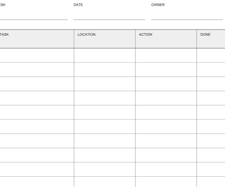 Preview of Desk reset checklist