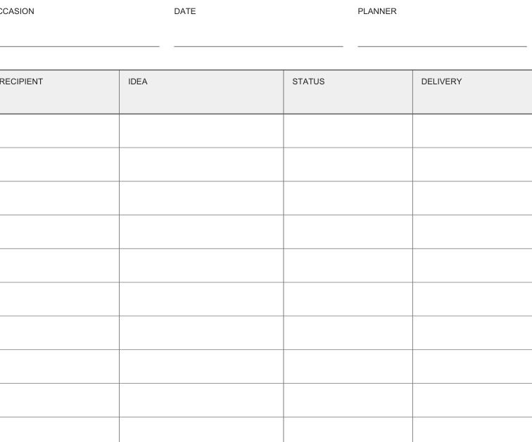 Preview of Gift planning record