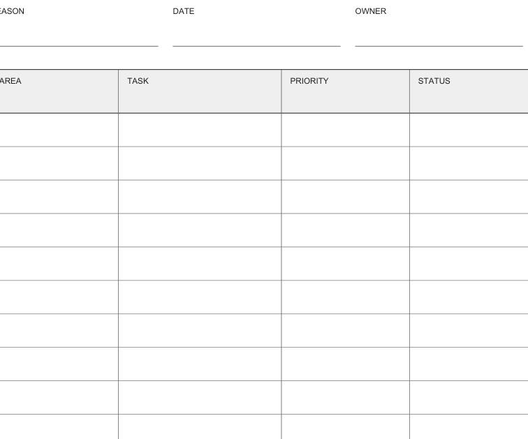 Preview of Seasonal home reset planner