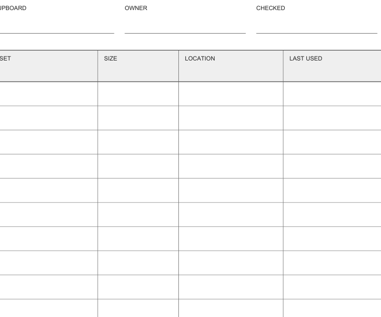 Preview of Linen rotation record