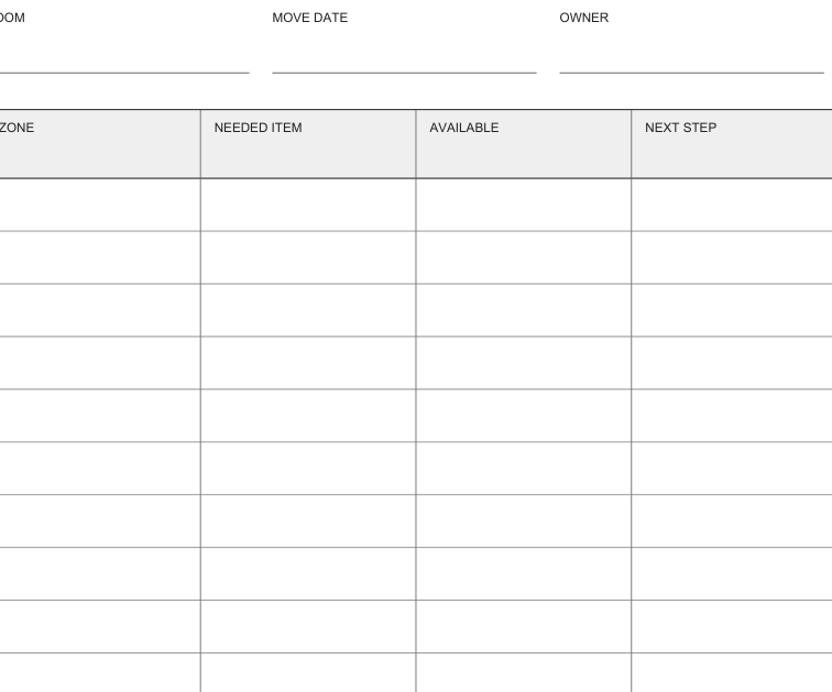 Preview of New-home room setup planner