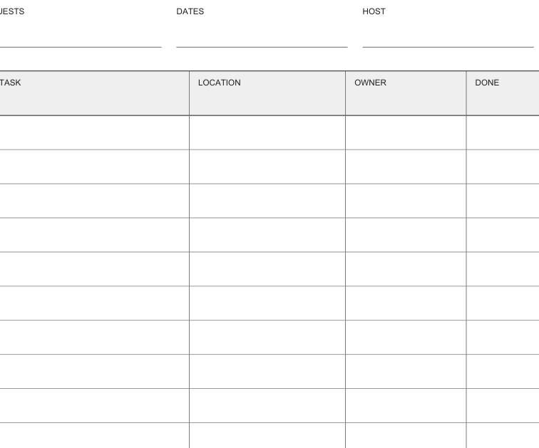 Preview of Guest visit planning sheet