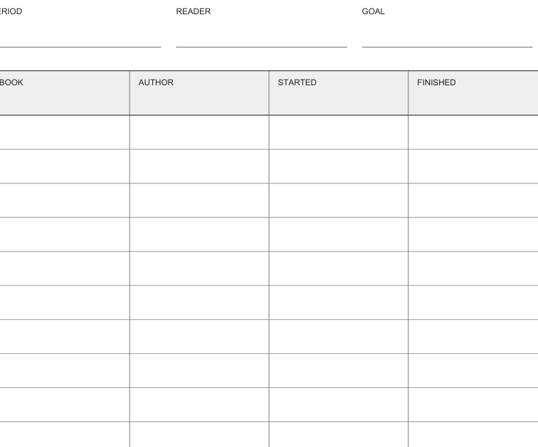 Preview of Reading challenge tracker