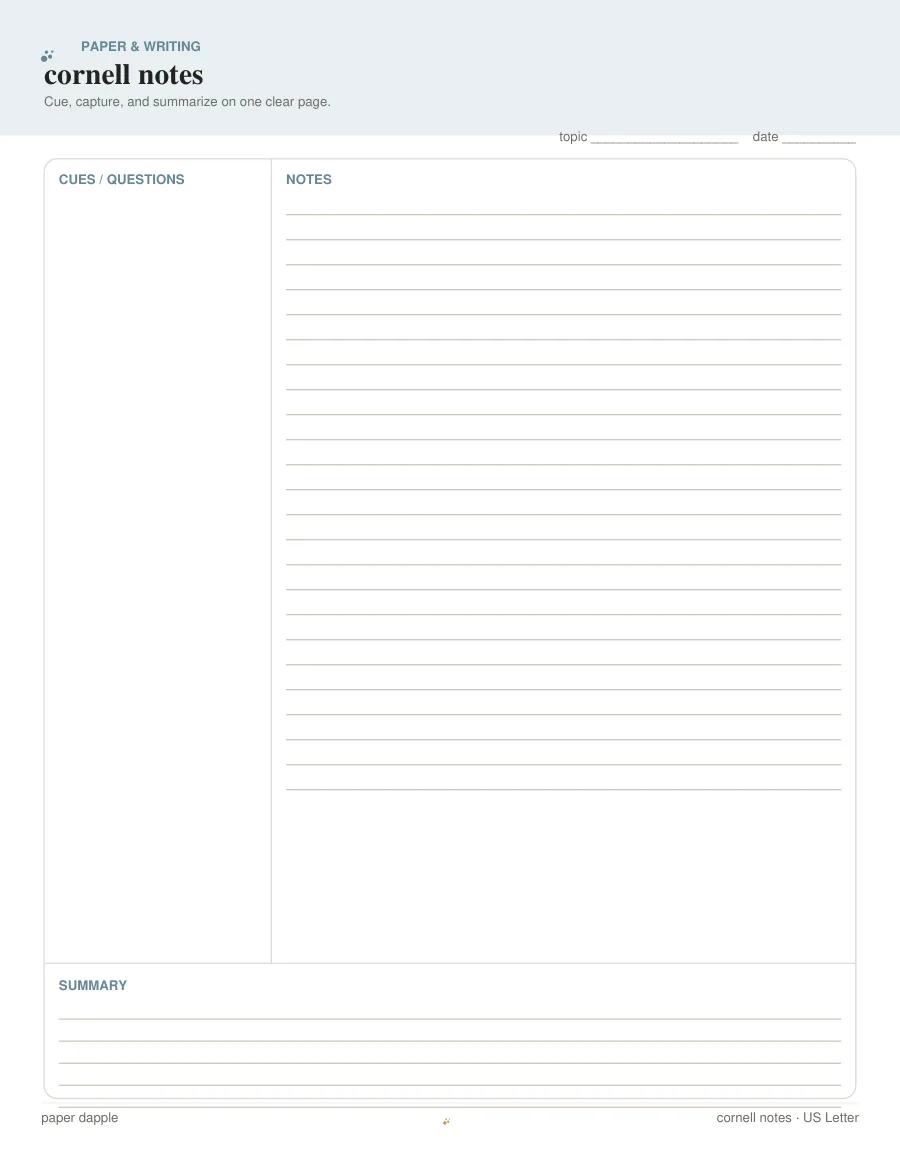 Preview of Cornell notes