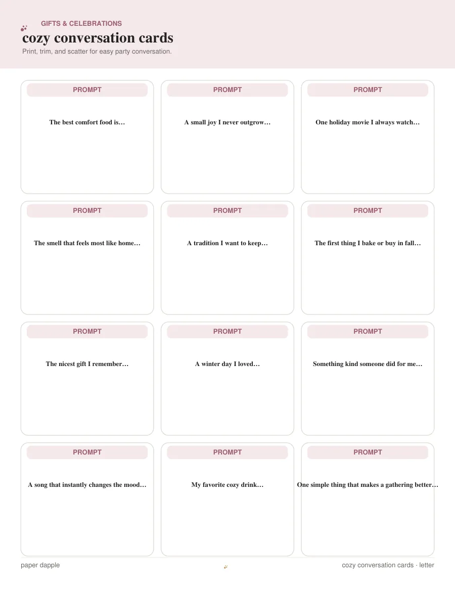 Preview of Cozy Conversation Cards