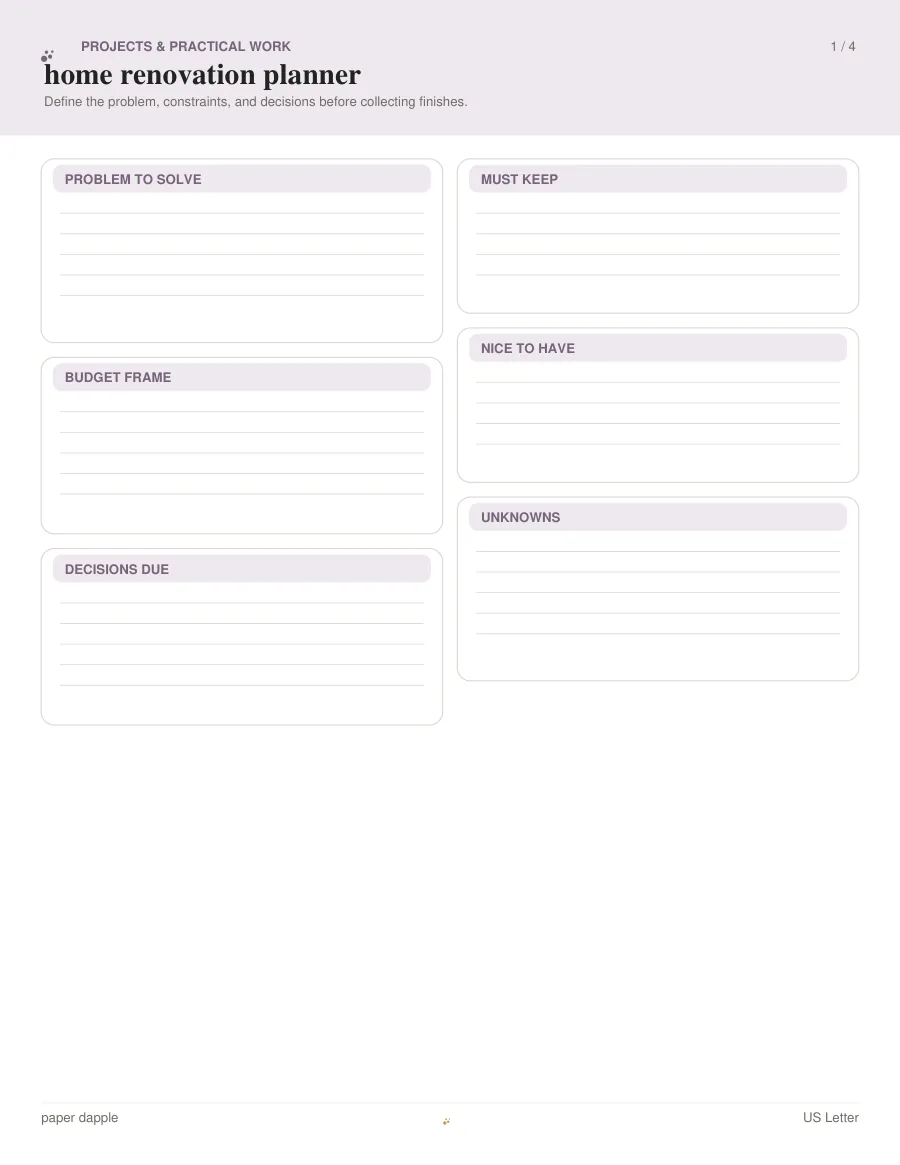 Preview of Home renovation planner