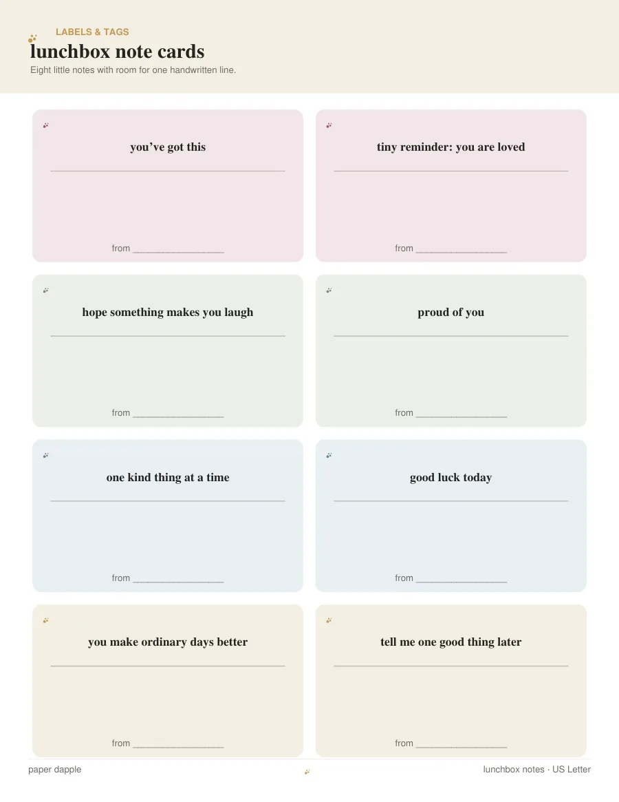 Preview of Lunchbox note cards
