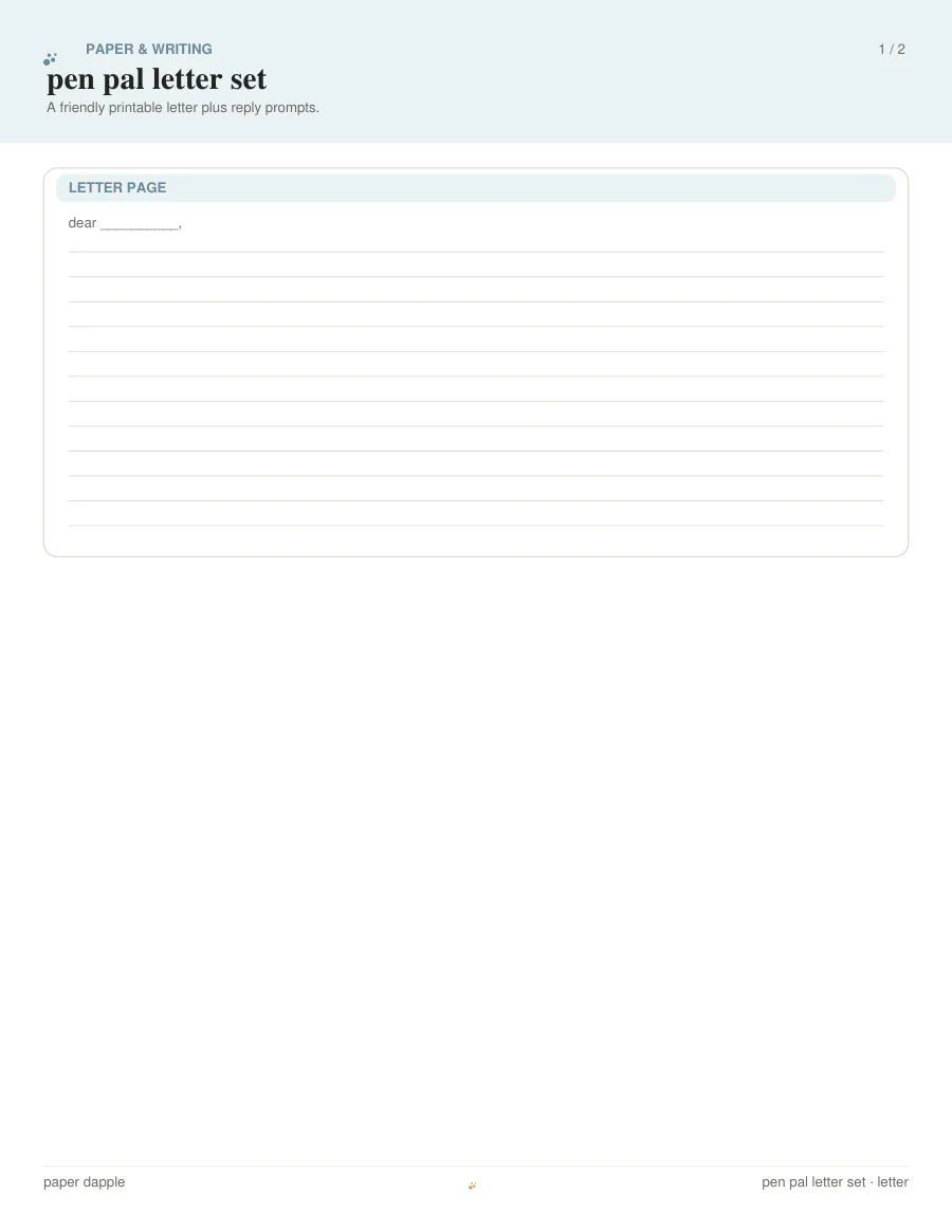Preview of Pen Pal Letter Set