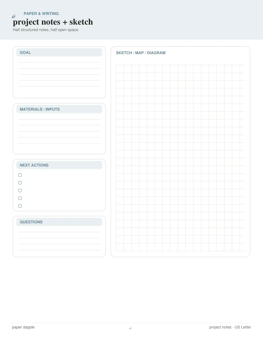 Preview of Project notes + sketch